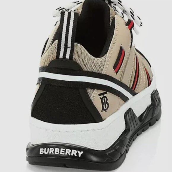 BURBERRY MEN UNION RS5 MIX TECH STRIPE LOW TOP SNEAKERS, BEIGE, SZ 40 - NIB $750 - Picture 5 of 16